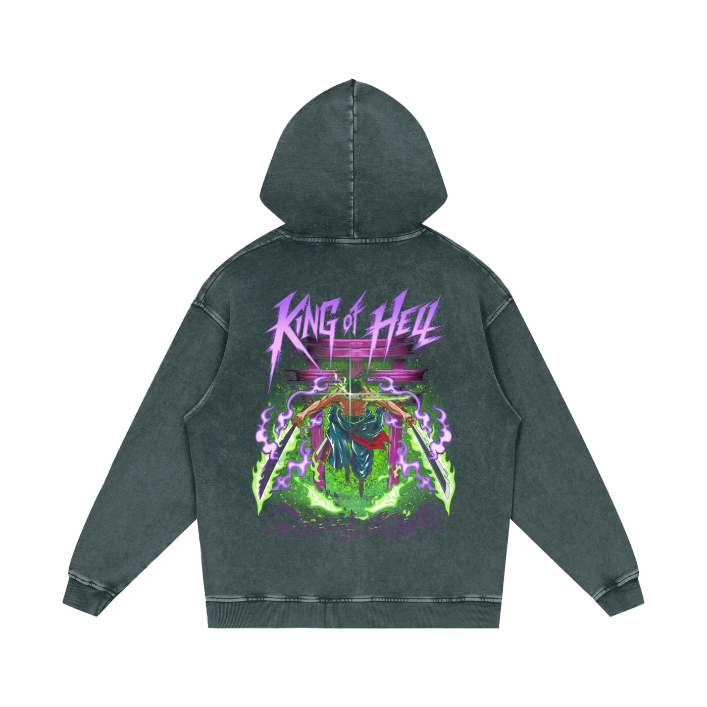 King of Hell Washed Hoodie - Image 8